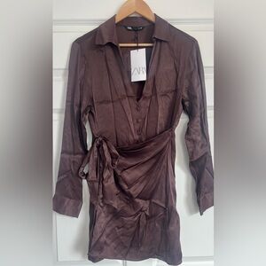 ZARA wrapped silk dress